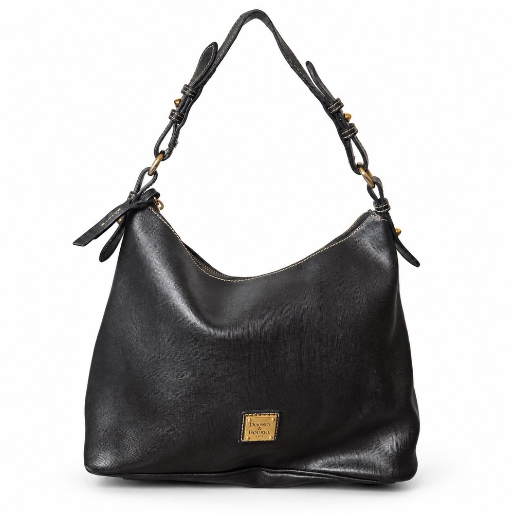 Dooney & Bourke Florentine Hobo Shoulder Bag Black Leather Red Lining